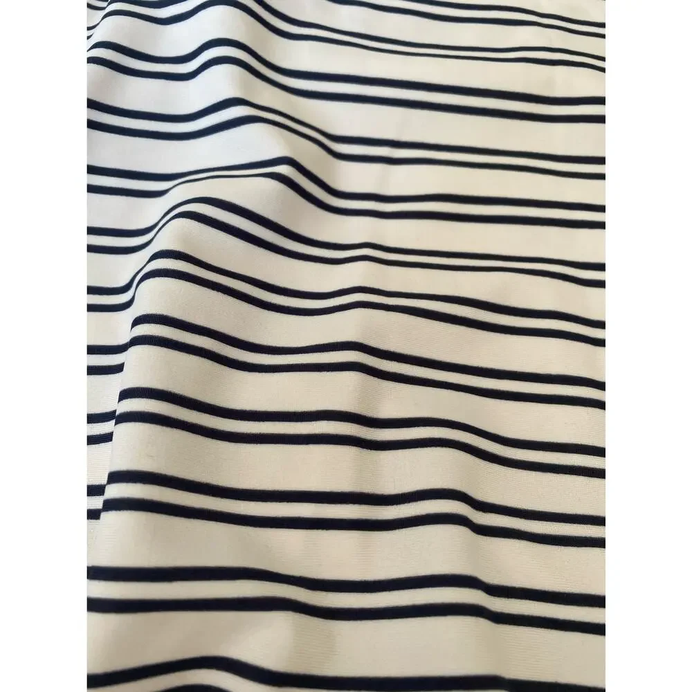 Kona Sol Women’s White Blue Stripe One Piece Swimsuit Size Large